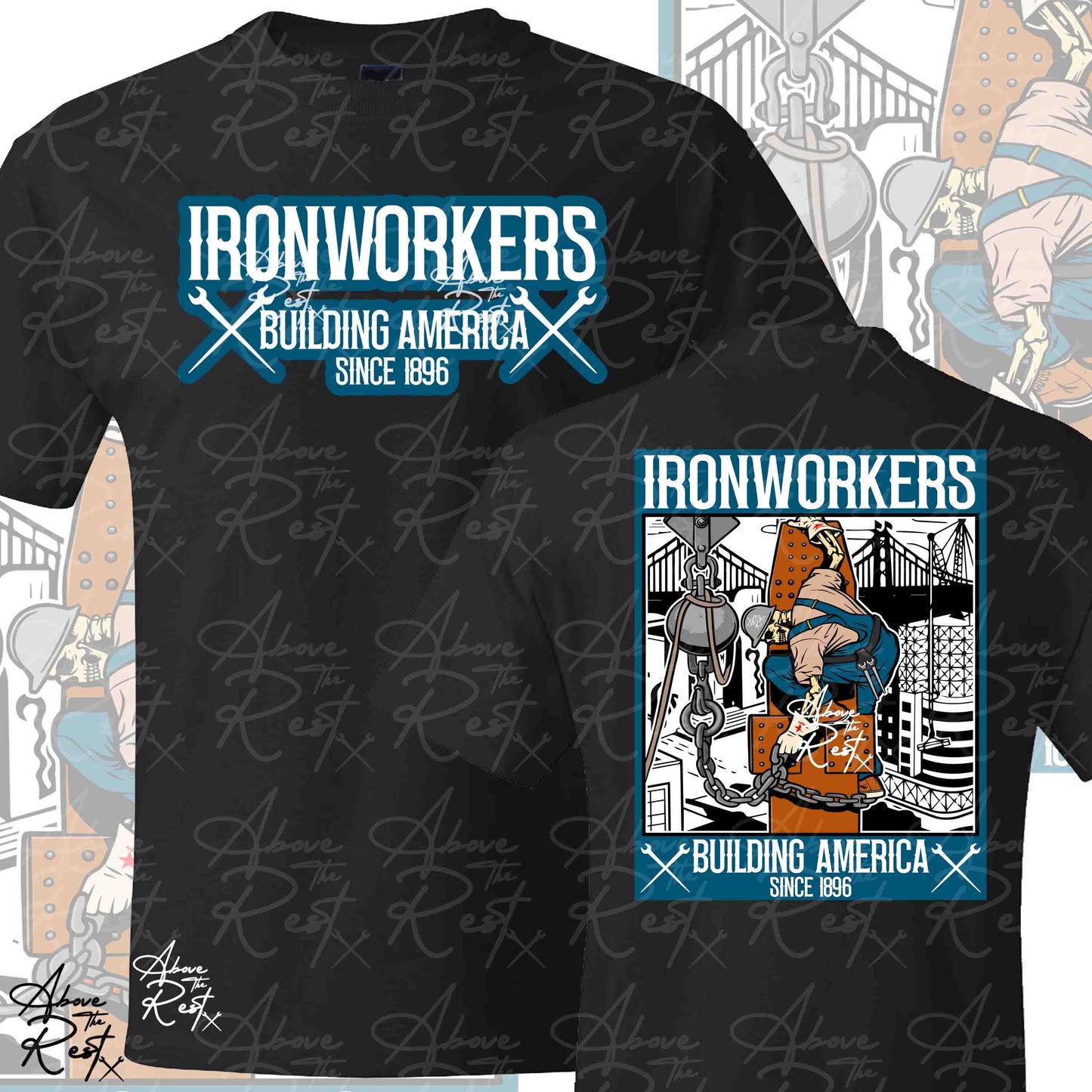 IW GUY COLUMN HOOK BLUE T-SHIRT