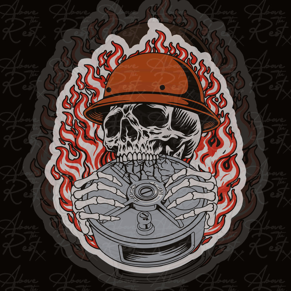 BITING WIRE REEL STICKER