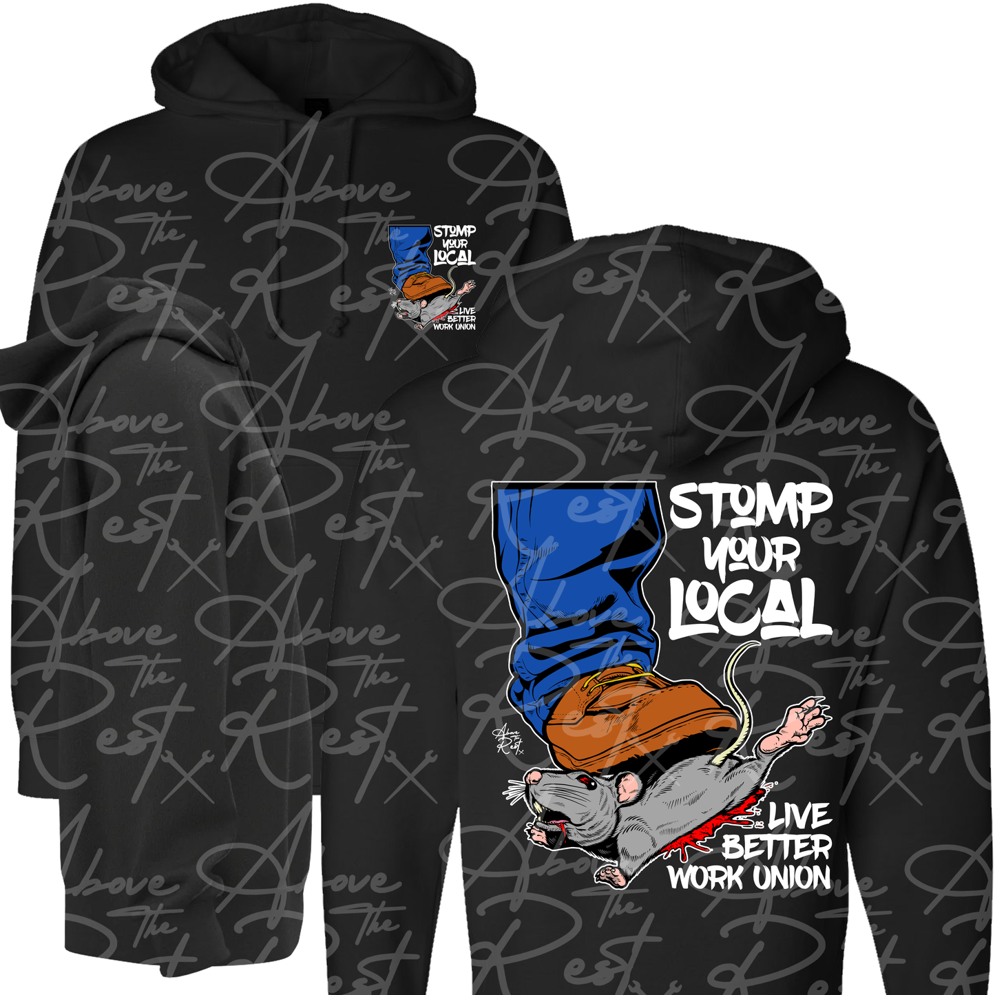 STOMP YOUR LOCAL RAT PULLOVER HOODIE