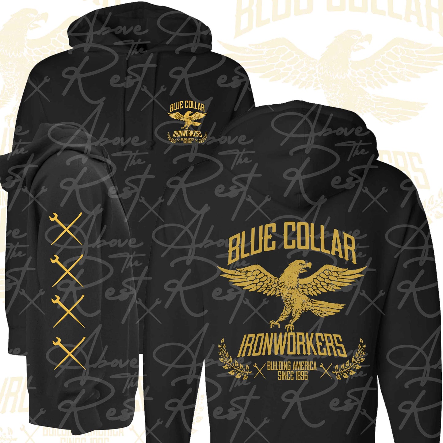 BLUE COLLAR EAGLE GOLD HOODIE