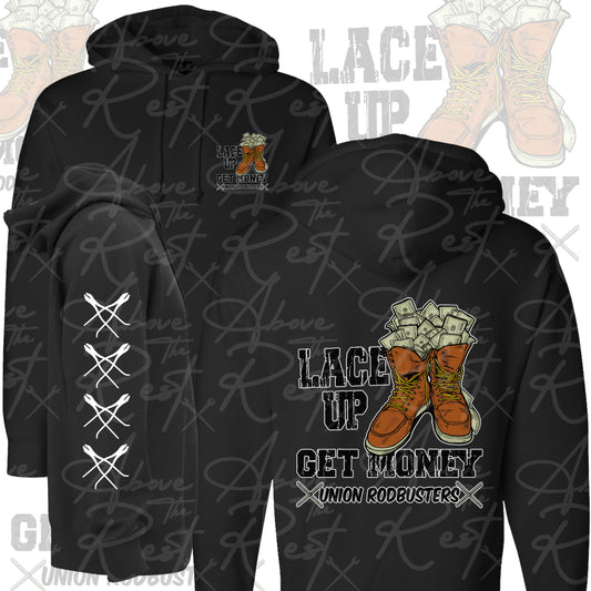 LACE UP PULLOVER HOODIE