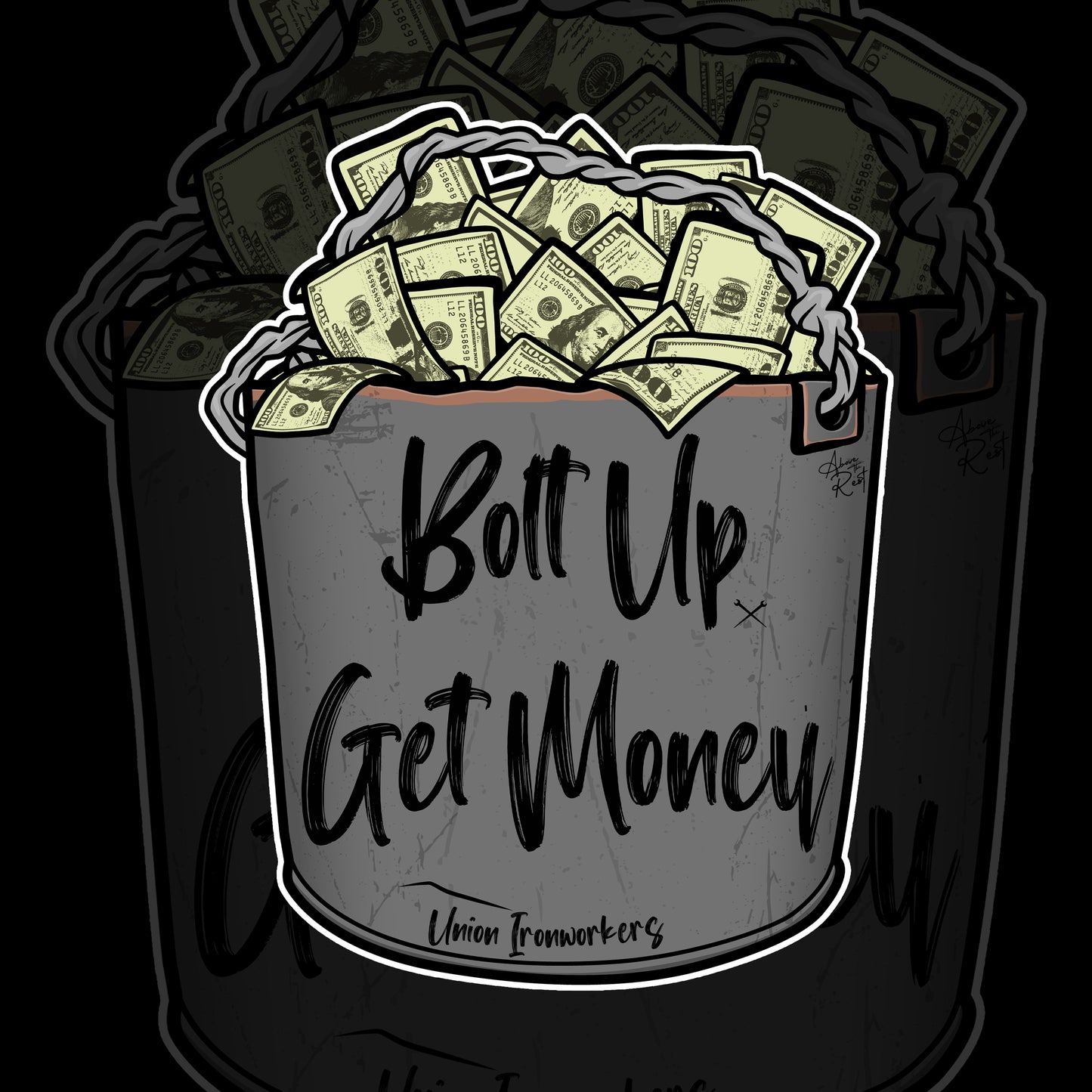 BOLT UP GET MONEY STICKER