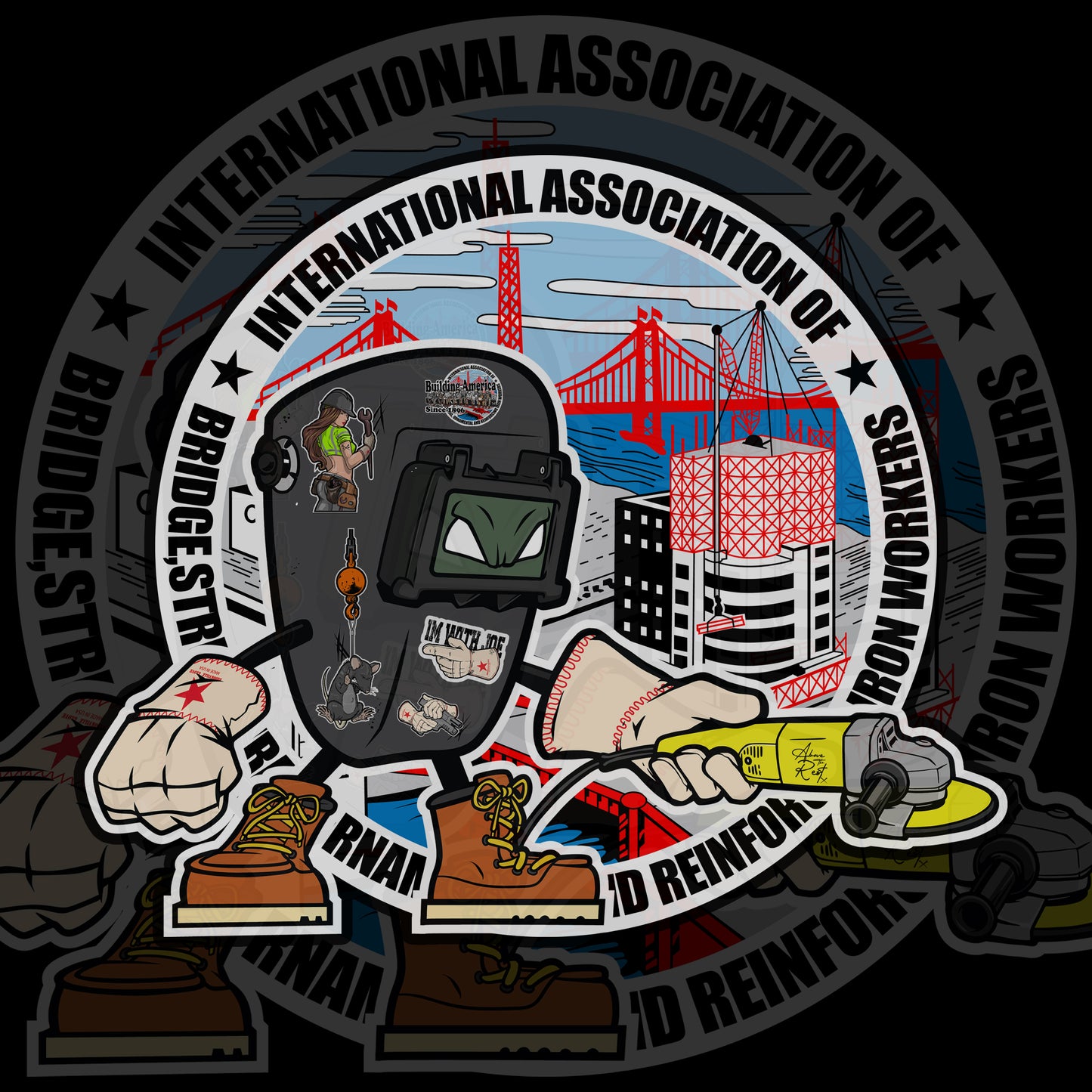 GRIDER WELDING HOOD INTERNATIONAL STICKER