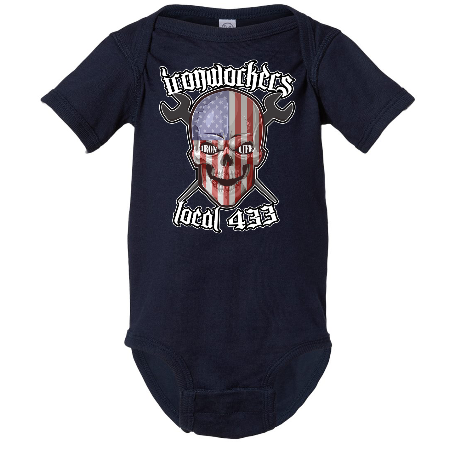 USA SKELETON 433 ONESIE