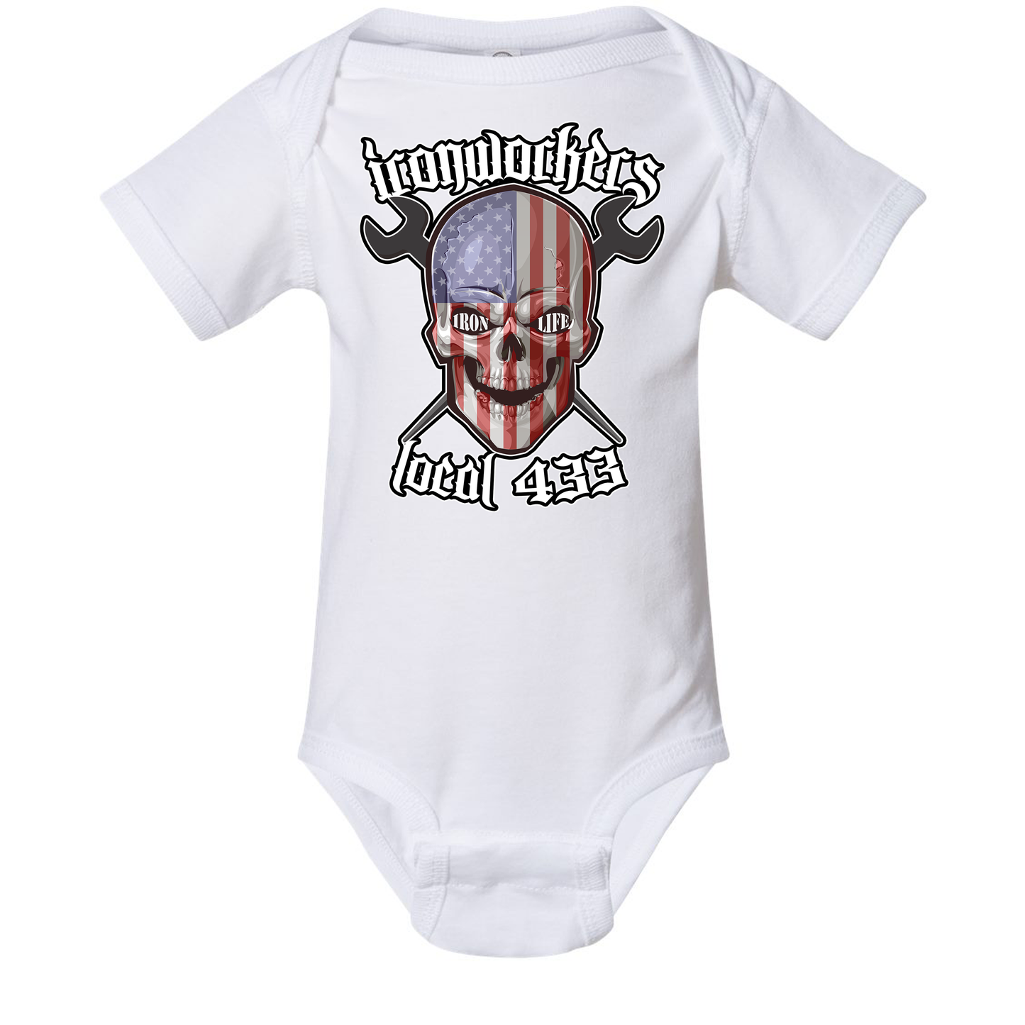 USA SKELETON 433 ONESIE