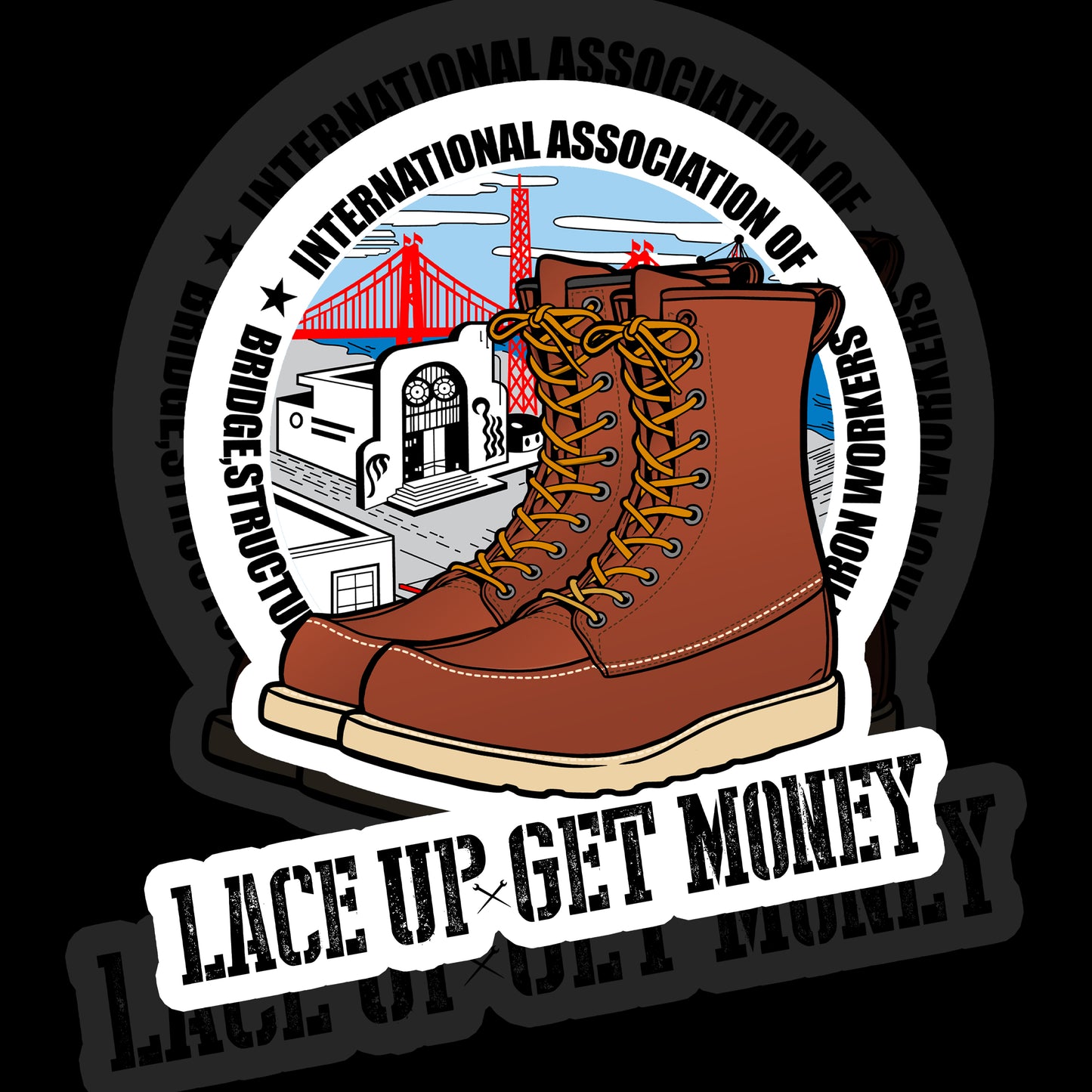 LACE UP GET MONEY STICKER