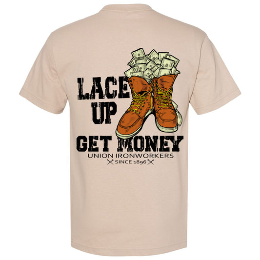 LACE UP GET MONEY UNION IRONWORKER T-SHIRT